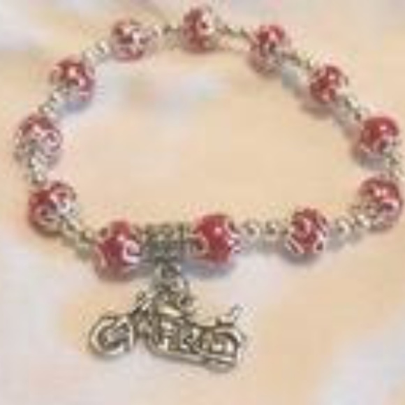 Motorcycle Charm Biker Stretch Bracelet - Picture 3 of 3